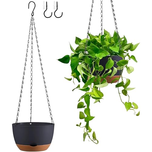 Set of 2-8 Inch Hanging Planters for Indoor Outdoor Plants - color: Dark Grey, size: 8 Inch
