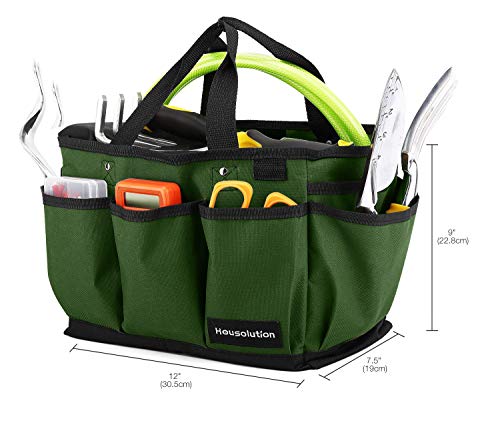 Housolution 12 Inch Gardening Tote Bag, Garden Tool Storage Bag, Dark Green - color: Dark Green, size: 12 Inch