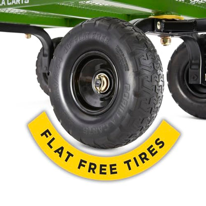 Gorilla Carts Steel Utility Garden Cart, 800 lb. Capacity, Flat Free Tires
