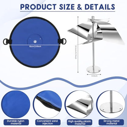 Qualirey Pigeon Spinning Deterrent for Boat Wind Powered, Pinwheel, 1 Pack