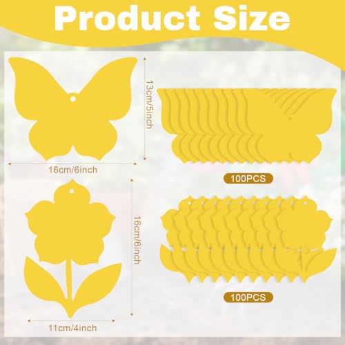 200 Pack Large Yellow Fruit Fly Traps for Plant Gnats