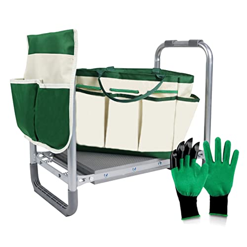 BDL Garden Cart Outdoor Rolling Garden Workseat with Wheels, Heavy Duty Garden Tool Cart with Extendable Handle and Storage for Seniors Yard Gardening Work - size: Upgrade Kneeler