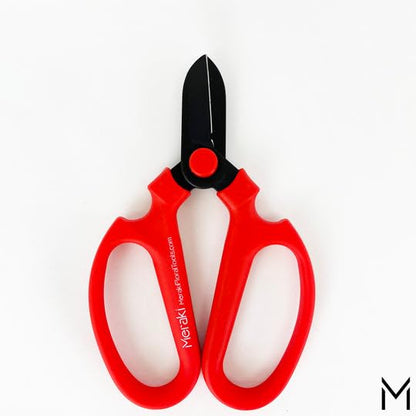 MerakiFloralTools Flower Scissors With Black Carbon Steel Blades 6.7 Inch, Amaryllis (Red) - style: 6.7 Inch Red