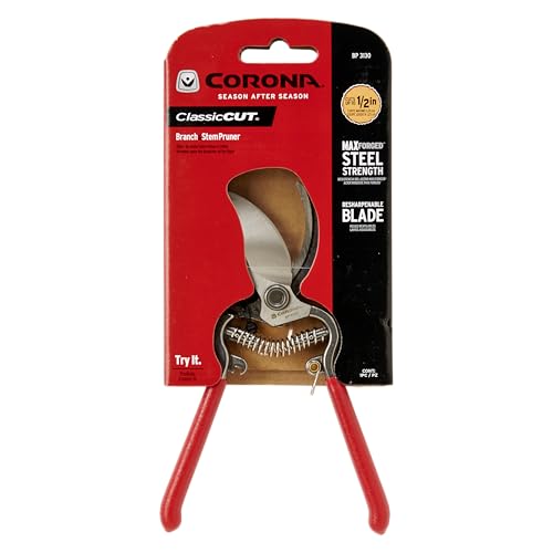 Corona Tools ClassicCUT Forged Bypass Hand Pruner – 1/2-inch Cut Capacity Heavy-Duty Garden Hand Pruner for Tree, Shrub & Plant Trimming, Precision Cutting Pruning Tool - size: 1/2 inch