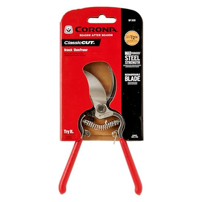 Corona Tools ClassicCUT Forged Bypass Hand Pruner – 1/2-inch Cut Capacity Heavy-Duty Garden Hand Pruner for Tree, Shrub & Plant Trimming, Precision Cutting Pruning Tool - size: 1/2 inch