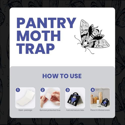 Glevro® Pantry Moth Traps for House Indoor 10 Pack – Extra Sticky Glue Trap for Kitchen and Food Storage – Seed Grain Flour Pheromone Traps for Pantry Moths