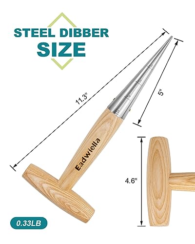 Dibber with 5 Inch Measurements Seed Dibber Garden Tool Hand Dibbler Seed Planter Tool Seed Dispenser Hole Digger for Planting Small Seeds Seedlings Sowing Seeds Transplanting Plants - size: 5-inch Bulb Planter