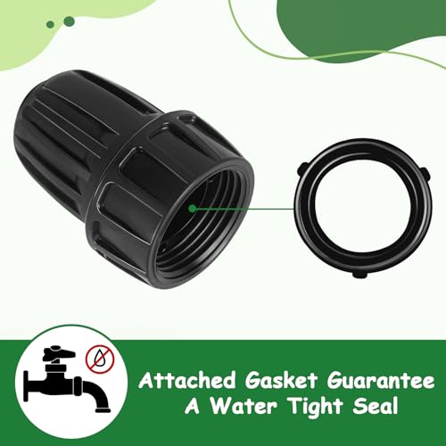 3/4 Inch Female Pipe Thread to 1/2 Inch Drip Irrigation Tubing Adapter, 6 Pack 1/2 In. Barbed Drip Line x 3/4 In. FHT Swivel Faucet Garden Hose Adapter Convert 3/4" Hose to 1/2" Pipe - size: 3/4" x 1/2" Faucet Adapter
