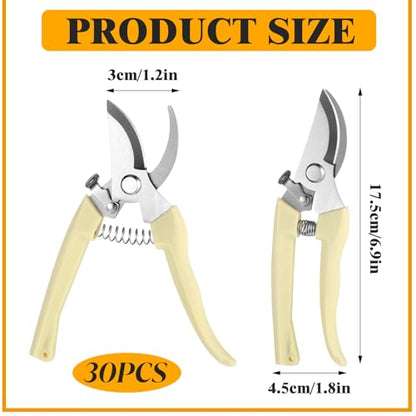 30 Pcs Beige Garden Clippers, Pruning Shears Plant Scissors Plant Cutter