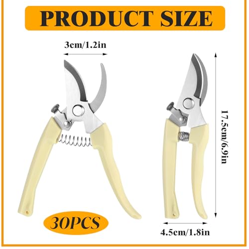 30 Pcs Beige Garden Clippers, Pruning Shears Plant Scissors Plant Cutter
