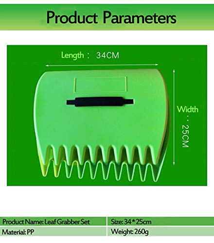 Leaf Grabber Set Paw Handheld Hazelnut Leaf Scoop Fast Lawn Remove Fallen Collection Great Tool Lawn Claw Leaf Blade Used to Pick Up Leaves, Grass Clippings, Trash (Green)