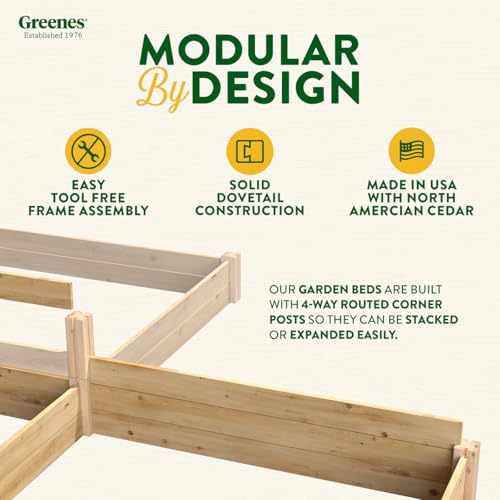 Greenes Fence Premium Cedar Raised Garden Bed, 2' x 4' x 10.5" (3/4" Thick) (2-Pack) - Made in USA with North American Cedar - size: 2' W x 4' L x 10.5" H (2-Pack)