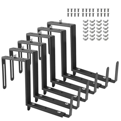 Window Box Bracket,Adjustable Planter Box Brackets,Black,6Pack - color: Black, size: 6 Pieces