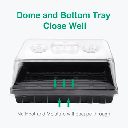 SOLIGT Thick Plastic 5-Set Strong Seed Starter Trays with 5" Humidity Domes - size: 5 Set