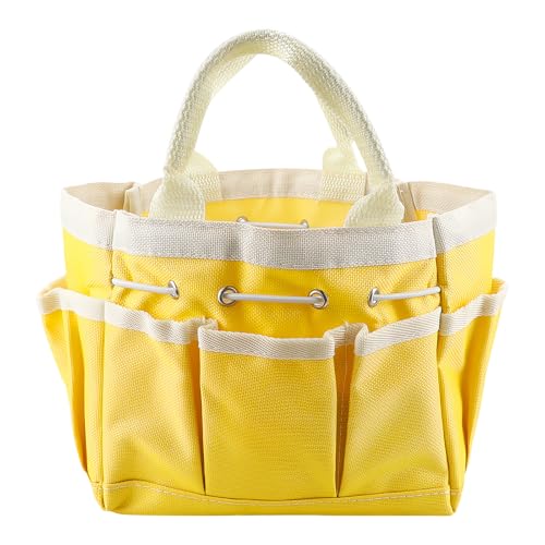 Small Garden Tote Bag,Oxford Waterproof Tool Organizer with 8 Pockets
