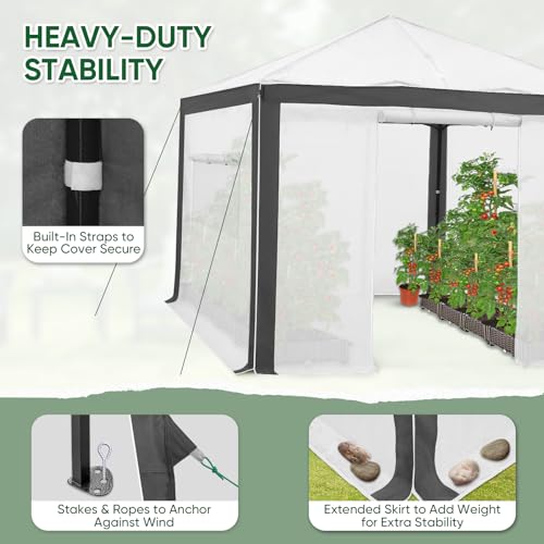 EAGLE PEAK 10x10 Walk in Pop Up Greenhouse, Gray/White - color: Gray/White, size: 10x10
