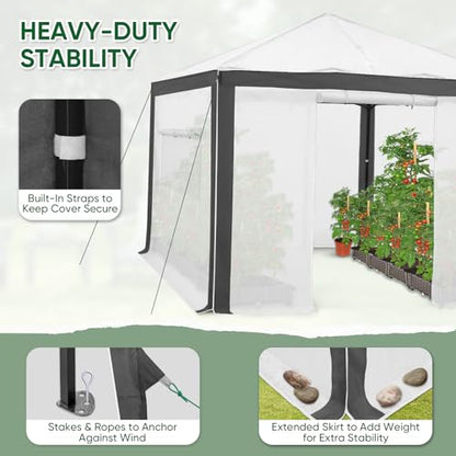 EAGLE PEAK 10x10 Walk in Pop Up Greenhouse, Gray/White - color: Gray/White, size: 10x10