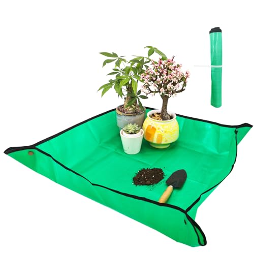 30"x30" Green Thickened Repotting Mat for Plant Transplanting, Waterproof Tray for Potting Soil Mess Control, Portable Gardening Mat, Best Gift for Gardeners