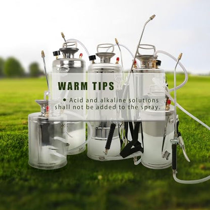 HOSTIC 1.5 Gallon Stainless Steel Sprayer Hand Pump Sprayer - size: 1.5 Gallon