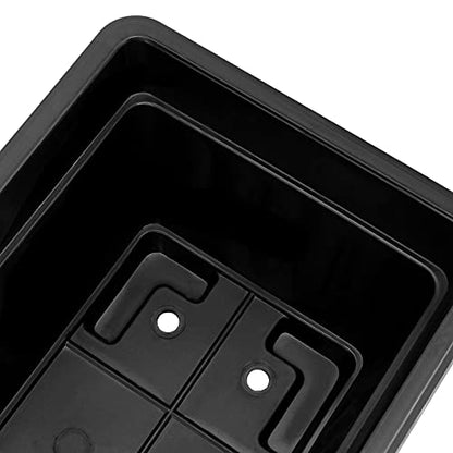 JOIKIT 17 Inches Black Plastic Planter Box, 6 Packs, Good Drainage, Indoor Outdoor Usage, for Garden, Windowsill, Patio, Balcony - color: Black