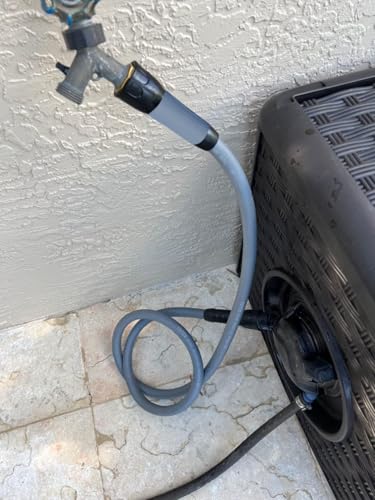YOTOO Heavy Duty Hybrid Garden Lead in Water Hose 5/8-Inch by 3-Feet 150 PSI, Kink Resistant, All-Weather Flexible with Swivel Grip Handle and 3/4" GHT Solid Brass Fittings, Gray - color: Gray, size: 1.28-Feet