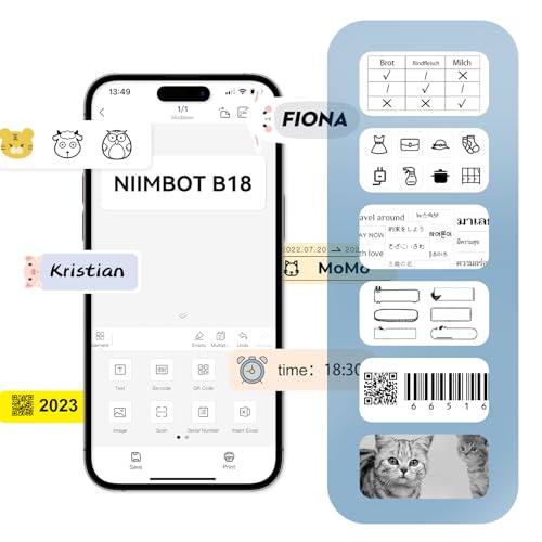 NIIMBOT Thermal Transfer Labels 0.55''x1.18'', Only for N1(B18) Label Maker - color: 0.55''×1.18''-black