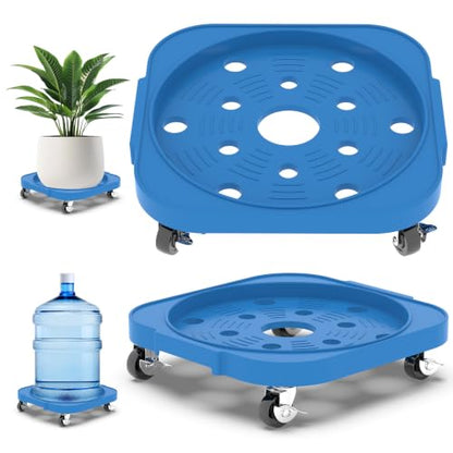 2 Pack 11'' Heavy Duty Rolling Plant Caddy with Wheels, Blue - color: Blue