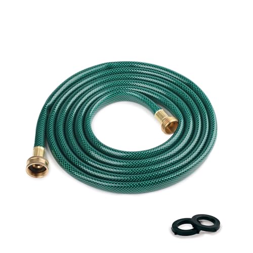 15FT 1/2-Inch Style PVC Garden Hose with Brass GHT Fittings - size: 15