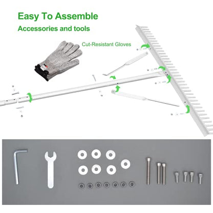 Landscape Rake, 36" Head Aluminum Lake Weed Rake for Lawns Lake Garden Pond