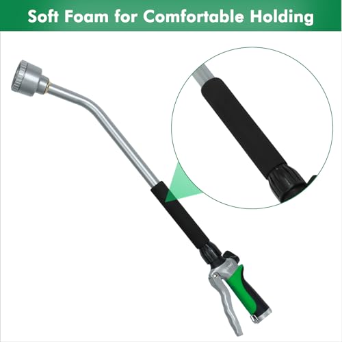 RESTMO 24 Inches Long Watering Wand for Garden Hose, Full Shower Spray Wand - color: Green