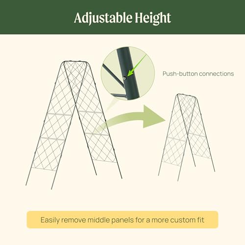 Vego Garden A-Frame Trellis 80" Tall Cucumber Cage for Garden & Pots, Rust-Resistant Tomato Stakes Heavy Gauge Plant Cage Trellis Support for Climbing Vegetables Plants 2 Pack - size: 80" Tall