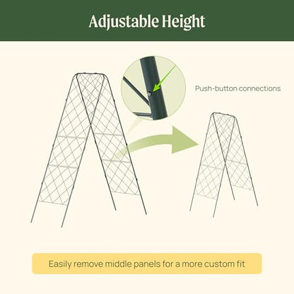 Vego Garden A-Frame Trellis 80" Tall Cucumber Cage for Garden & Pots, Rust-Resistant Tomato Stakes Heavy Gauge Plant Cage Trellis Support for Climbing Vegetables Plants 2 Pack - size: 80" Tall