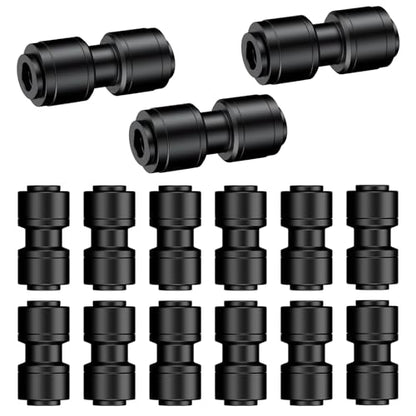 Pawfly 15 Pcs Quick Connect 1/4" Drip Irrigation Coupling Connectors for 1/4 Inch Irrigation Tubing, Anti-Leak Drip Irrigation Parts, Push-to-Fit 2-Way Coupling Fittings, Universal Straight Fittings - size: 15pcs 1/4" Nut Coupling