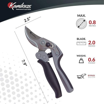 Heavy-Duty Professional Pruning Shears for Gardening, Featuring Ergonomic Rotating Handle to Reduce Hand Fatigue, SK5 High-Carbon Steel Blade, Cuts Branches Up to 0.8 Inch, Garden Clippers Shears - style: Medium Rotating Handle Bypass