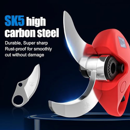 Electric Pruning Shears Cordless, 1.6"(40mm) Cordless Pruner, 2Pcs 2000mAh Battery Operated Pruning Shears & Electric Tree Pruner, SK5 Steel Blades Battery Powered Pruning Shears JOVANT - size: 40mm pruning shears 2* battery