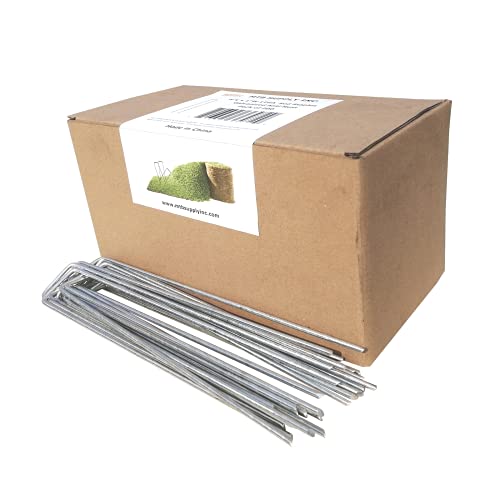 200 Pack 8 Inch 11GA(0.12inch) Galvanized Landscape Staples Garden Stakes Fence Netting Pins Ground Spikes Sod Cover Fabric Pegs - size: 8"x1" 11GA Galvanized 200 Pack