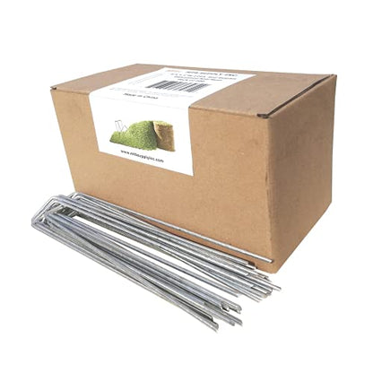 200 Pack 8 Inch 11GA(0.12inch) Galvanized Landscape Staples Garden Stakes Fence Netting Pins Ground Spikes Sod Cover Fabric Pegs - size: 8"x1" 11GA Galvanized 200 Pack