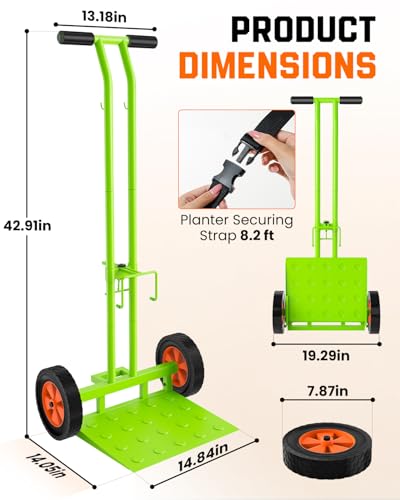 Plant Caddy with Wheels, 176 Lbs Heavy Duty Plant Dolly Cart - color: Green