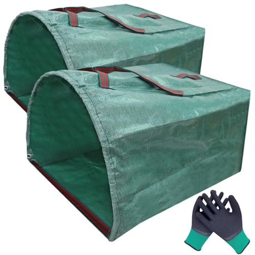 Ideal Swan 72 Gallon Reusable Yard Leaf Bag Holder, 2 Pack Waste Collector