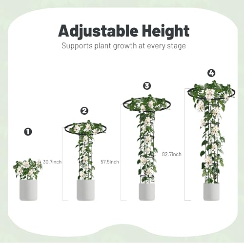 Umbrella Top Garden Trellis for Climbing Plants Outdoor, 6.9FT Tall Obelisk - color: Extra Tall - 82.7" Height