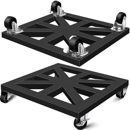 Plant Caddy with Wheels, 12'' 2 Pack Metal Rolling Plant Stand Square - size: 12''/2