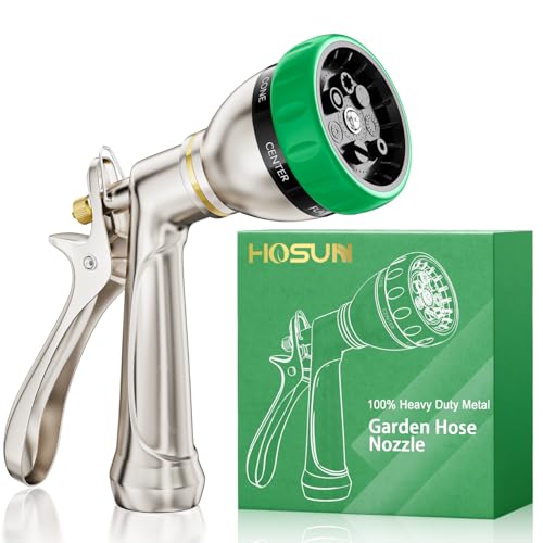 HOSUN 100% Metal Heavy Duty Garden Hose Nozzle Sprayer