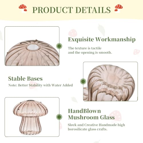 Glasseam Mushroom Plant Propagation Station, 10Pcs Small Glass Vases Bulk - color: Amber, size: 10