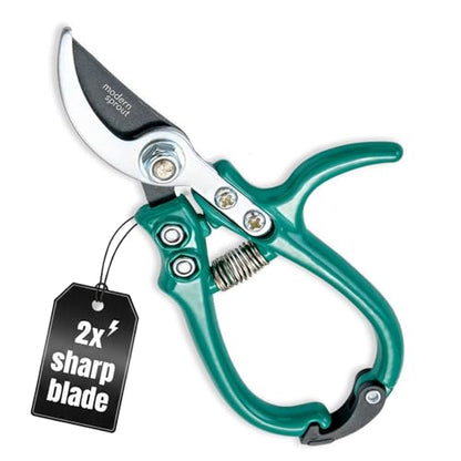Modern Sprout Bypass Hand Pruners - Scissors - Gardening Tools - Ocean - color: Ocean