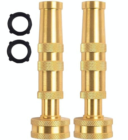 Garden Hose Nozzle, CM CUMIZON Solid Brass Heavy Duty Adjustable Twist Hose Nozzle, High Pressure Water Hose Sprayer Nozzle, 2 Pack - style: Nozzle Twist 2P