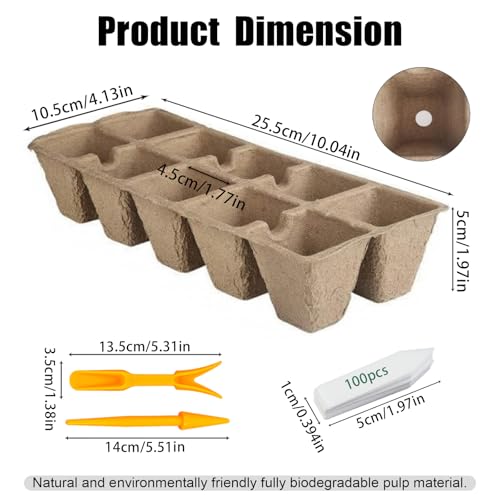 200 Cells Seed Entry Tray, Starter Kit for Seedlings Biodegradable - size: 200 Cells-20Pcs