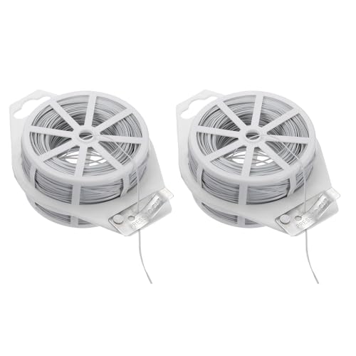 HARFINGTON 2pcs Twist Tie with Cutter 492FT (150m) Garden Plant Ties Wire - color: White, size: 492FT