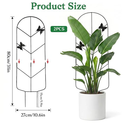 2 Pack 30'' Metal Plant Trellis for Climbing Plants Indoor Outdoor