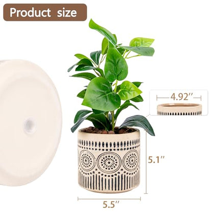 Ceramic 5 Inch Succulent Plant Pot Small Flower Planter - color: Pattern