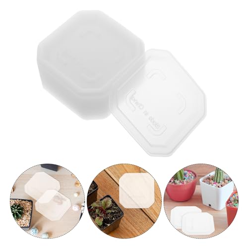 SUPVOX 30pcs Square Plant Saucers for Indoor Outdoor Use, 3-inch Thick Plastic Water Trays with Semi- Design, Flower Pot Drip Trays Suitable for Small Planters and Succulents